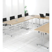 CONFERENCE TABLES, FOLDING, Rectangular, 1200 x 800mm depth, Oak