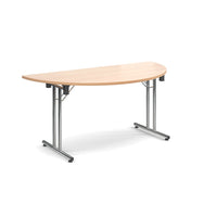 CONFERENCE TABLES, FOLDING, Semi Circular/ D-End, 1600 x 800mm depth, Beech