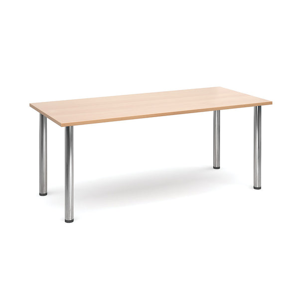 CONFERENCE TABLES, ROUND TUBE LEGS, Rectangular, 1600 x 800mm depth, Light Grey