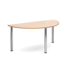 CONFERENCE TABLES, ROUND TUBE LEGS, Semi Circular, 1600 x 800mm depth, Beech