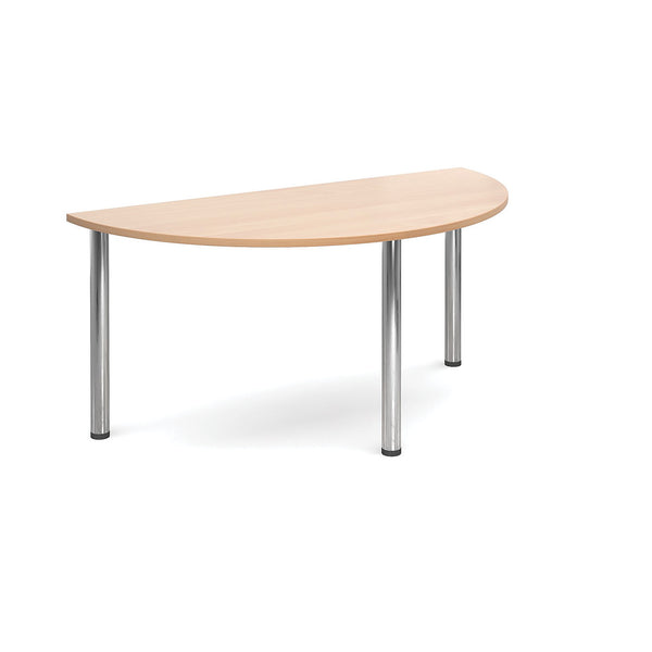CONFERENCE TABLES, ROUND TUBE LEGS, Semi Circular, 1600 x 800mm depth, Maple