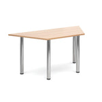 CONFERENCE TABLES, ROUND TUBE LEGS, Trapezoidal, 1600 x 800mm depth, Beech