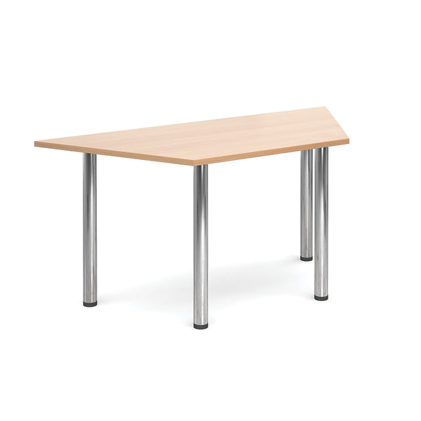 CONFERENCE TABLES, ROUND TUBE LEGS, Trapezoidal, 1600 x 800mm depth, Maple