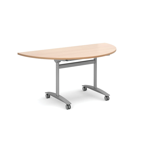 TILT TOP CONFERENCE TABLES, Semi Circular/ D-End, 1600mm width, Maple