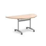 TILT TOP CONFERENCE TABLES, Semi Circular/ D-End, 1600mm width, White