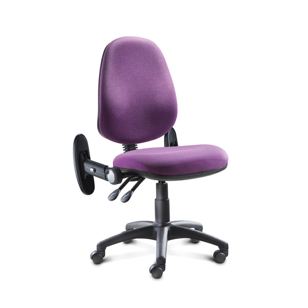HIGH BACK OPERATOR CHAIR, Foldaway Arms - 650mm width, Blizzard