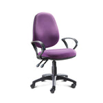 HIGH BACK OPERATOR CHAIR, With Fixed Arms - 610mm width, Blizzard