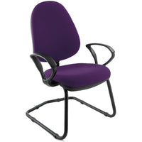HIGH BACK CANTILEVER VISITOR CHAIR, With Fixed Arms - 610mm width, Ocean