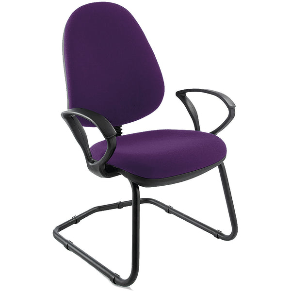 HIGH BACK CANTILEVER VISITOR CHAIR, With Fixed Arms - 610mm width, Taboo