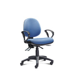 DELUXE OPERATOR CHAIRS, MEDIUM BACK, Fixed Arms - 610mm width, Ocean