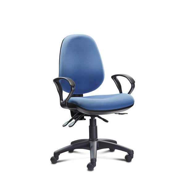 DELUXE OPERATOR CHAIRS, HIGH BACK, Fixed Arms - 610mm width, Belize