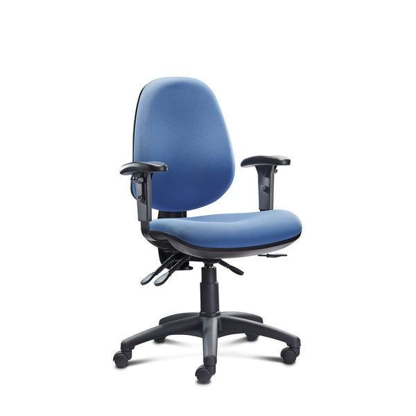DELUXE OPERATOR CHAIRS, HIGH BACK, Adjustable Arms - 680mm width, Blizzard