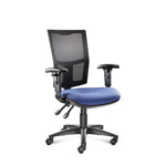 MESH BACK CHAIR, Adjustable Arms - 680mm width, Blizzard