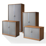 LOCKABLE SIDE OPENING TAMBOUR CUPBOARDS, 1200mm height, Maple