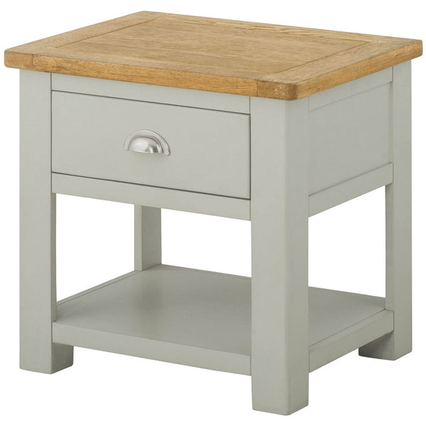 PORTLAND STONE FURNITURE, LAMP TABLE WITH DRAWER