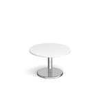 COFFEE TABLES, CIRCULAR PEDESTAL BASE, 800mm diameter, White