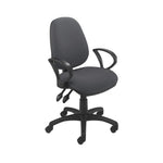 With Fixed Arms - 570mm width, HIGH BACK OPERATOR CHAIR, Havana