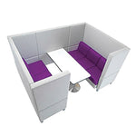 Four Seater - 1283mm depth, MEETING PODS WITH WHITE TABLE AND LINKING PANEL, MEETING PODS, Green
