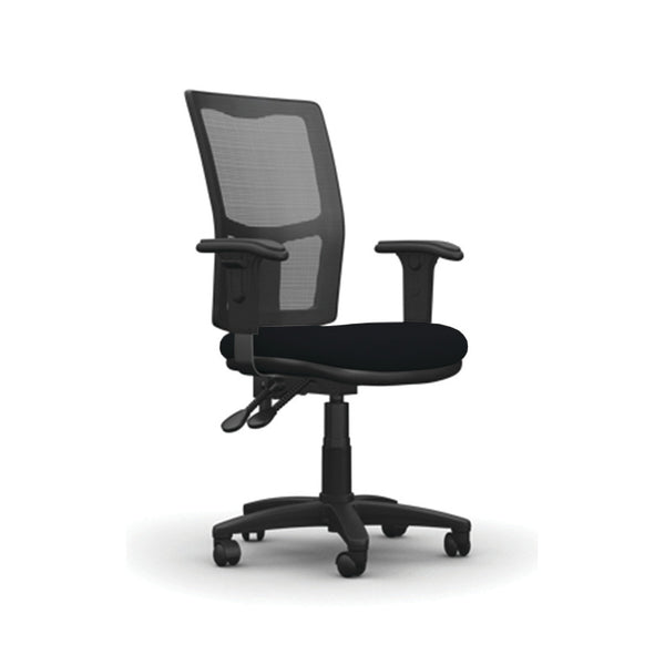 With Height Adjustable Arms - 610mm width, MESH BACK OPERATOR CHAIR, Havana