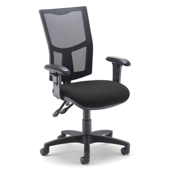 With Height Adjustable Arms, MESH HIGH BACK OFFICE CHAIR, Blizzard