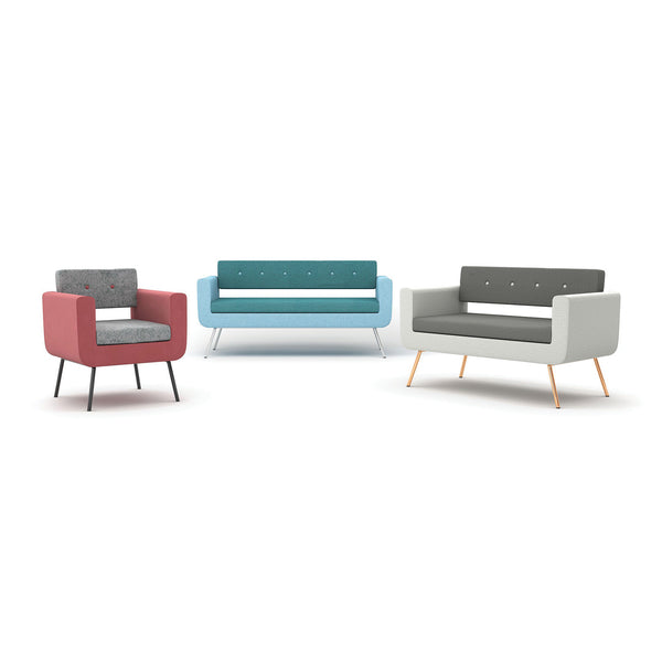 BUTTON BACK SEATING, One Seat Sofa – 700mm width, Havana