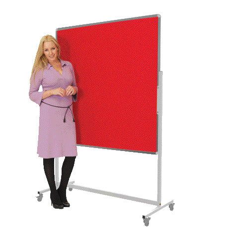 MOBILE FELT NOTICEBOARD, 1500 x 1200mm height, Red