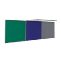 FLAMESHIELD TRICORD HESSIAN NOTICEBOARDS, Tamperproof, Top Hinged Doors, Single Door - 1200 x 900mm height, Grey