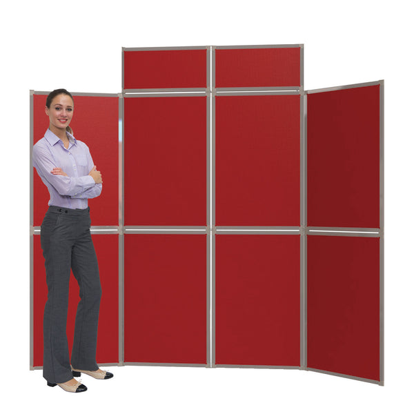 HEAVY DUTY FOLD-UP DISPLAY SYSTEM, 8 Panel Screens, Red
