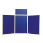 HEAVY DUTY FOLD-UP DISPLAY SYSTEM, 3 Panel Desktop Screens, Portrait, Blue