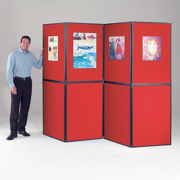 BUSYFOLD; FOLDING DISPLAY KITS, Light XL, 8 Panel Unit, With Black Trim, Red