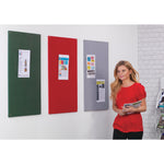 FLAMESHIELD TRICORD HESSIAN NOTICEBOARDS, Unframed, 900 x 600mm, Red