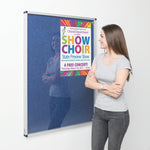 RESIST-A-FLAME ACOUSTIC ECO-COLOUR NOTICEBOARDS, Tamperproof, Side Hinged - Single Door, 1200 x 1200mm height, Apple