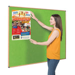 SHIELD WOOD EFFECT ALUMINIUM FRAME ECO-COLOUR NOTICEBOARDS, Framed, 900 x 600mm, Blue
