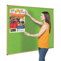 SHIELD WOOD EFFECT ALUMINIUM FRAME ECO-COLOUR NOTICEBOARDS, Framed, 1200 x 900mm, Light Blue