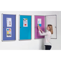 Felt Noticeboards, Tamperproof, Single Door, 1200 x 1200mm height, Lilac