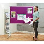 Felt Noticeboards, Mobile, 1500 x 1200mm height, Lilac
