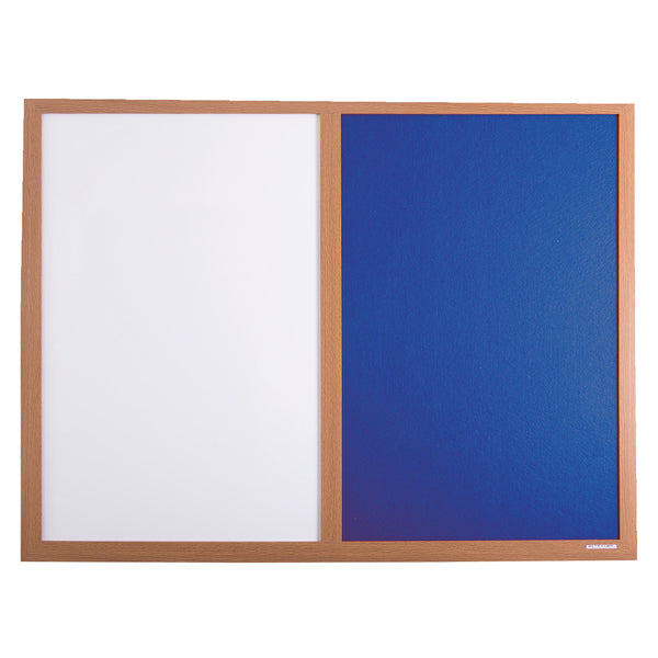 ECO FRAMED PIN-UP PEN BOARDS, Beech Effect Frame, 1800 x 1200mm height, Blue