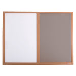 ECO FRAMED PIN-UP PEN BOARDS, Beech Effect Frame, 1800 x 1200mm height, Grey