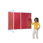 1800 x 1200mm, Double Door, TAMPERPROOF FELT NOTICEBOARDS WITH FELT CLOTH, Red