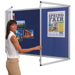 SHIELD TAMPERPROOF NOTICEBOARD, Aluminium Frame, Single Door - 900 x 600mm, Royal Blue