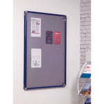 SMARTSHIELD FLAMESHIELD NOTICEBOARDS, Tamperproof, Single Door, 1200 x 1200mm height, Blue Frame, Blue