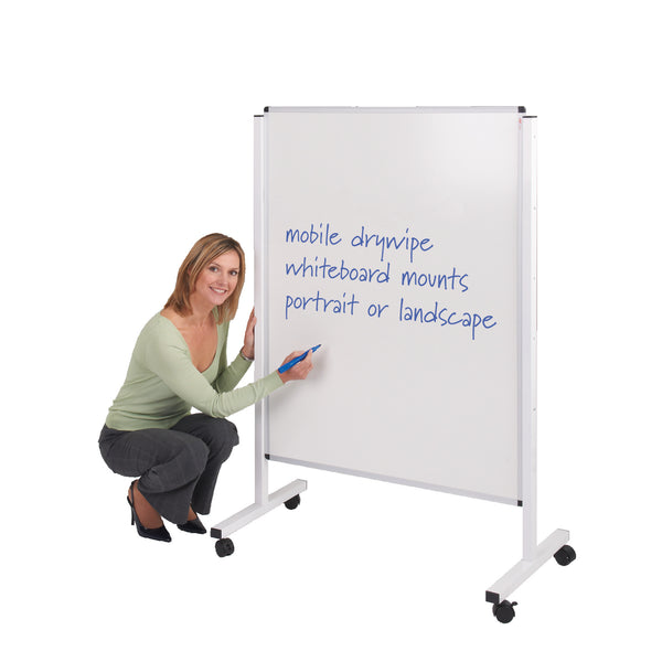 WriteOn HEIGHT ADJUSTABLE MOBILE WHITEBOARDS, 1200 x 900mm