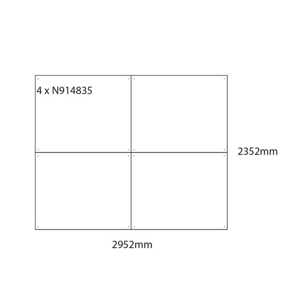 WHITEBOARDS, Whiteboard Wall Panel Kits, 1476 x 1176mm, Pack of, 4