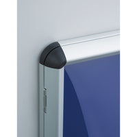 SHIELD ALUMINIUM FRAME ECO-COLOUR NOTICEBOARDS, Tamperproof, Blue Frame with Grey Eco-Colour, 2400 x 1200mm height