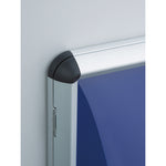 SHIELD ALUMINIUM FRAME ECO-COLOUR NOTICEBOARDS, Tamperproof, Blue Frame with Grey Eco-Colour, 1800 x 1200mm height