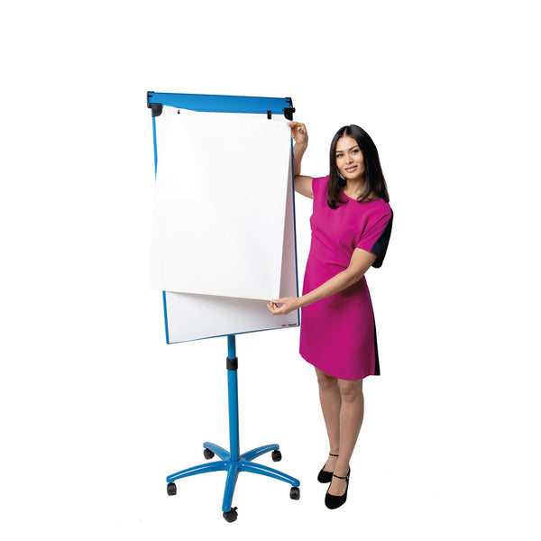 BUZZARD MAGNETIC MOBILE FLIPCHART EASEL, Blue, A1, Pack of 3