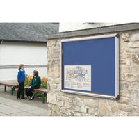 SHIELD; EXTERIOR SHOWCASE, Wall Mounted, Aluminium Frame, 1012 x 1050mm height 12 x A4, Blue