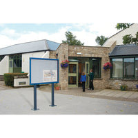 SHIELD; EXTERIOR SHOWCASE, Post Mounted, Surface Post - Aluminium Frame, Surface Post - Blue Frame, 752 x 1050mm height