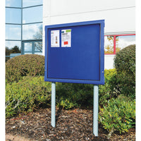 WEATHERSHIELD OUTDOOR SHOWCASE, Freestanding, Surface Posts, 1005 x 1031mm height (12xA4 Portrait), Blue