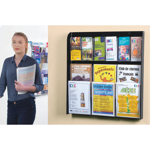 Wall-Mounted Leaflet Dispensers, 16 x 1/3 A4 - 462 x 600 x 175mm (w x h x d)